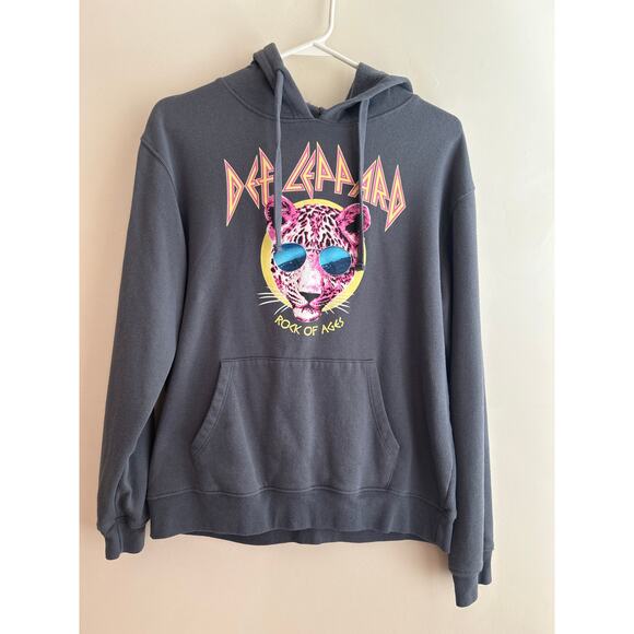 Def Leppard Screen Print Long Sleeve Hoodie Women's Small GUC - Picture 2 of 6